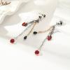 Cross-border new Halloween jewelry earrings, punk style, dark skull, hand claws, ruby tassels, pendant earrings