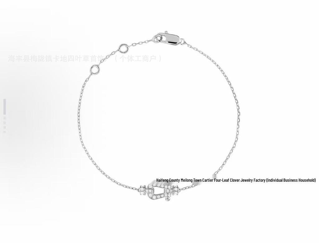 Fred 18K Gold Horsebit Diamant Anhänger Schlüsselbein Kette