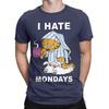 Leisure Garfields I Hate Mondays Coffee T-Shirt Men 100%Cotton Short Sleeve  Round Neck Summer Tops Shirts