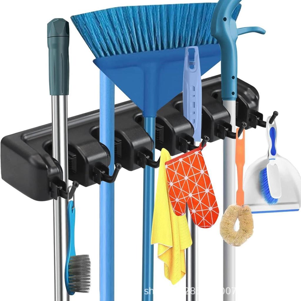Wall-Mounted Mop Holder & Storage Hook