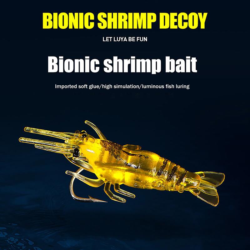 510/20Pcs Goture Shrimp Lures For Freshwater Saltwater, Luminous Shrimp Bait Set With Sharp Hook And Bead