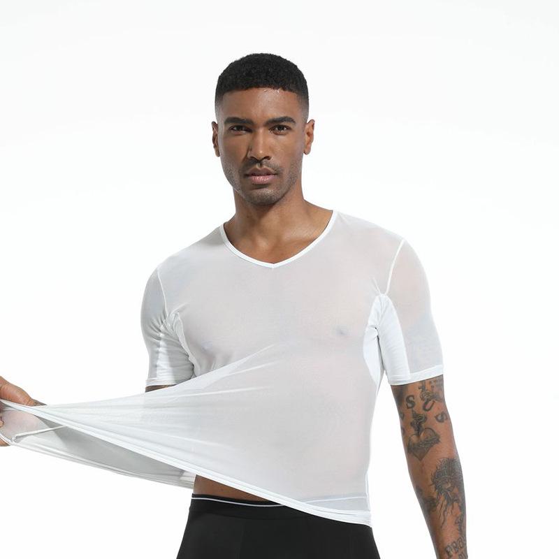 Men's Mesh Underarm Sweat-Absorbing Vest & Shirt Set