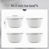 MoDe Lanka Nordic Ceramic 4.5-inch Rice Bowl Set, 6-Pack