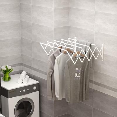 Retractable Wall-Mounted Clothes Drying Rack, 63.5x60x20cm, White