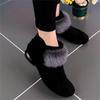 Soft leather matte suede short boots women's autumn and winter new thick heel fleece single boots round head soft leather flat bottom Martin boots