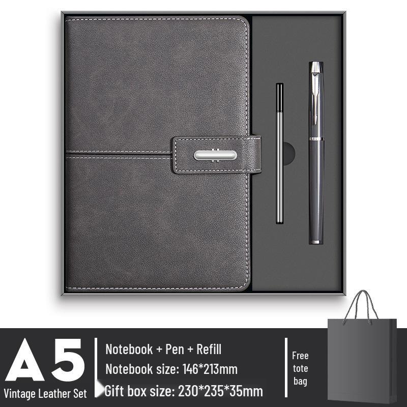 Set Regalo Blocco Note Business A5 Disponibile con Logo Personalizzato - Diario Ufficio di Alto Valore