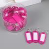 50Pcs Keyring Tags Plastic Key Fobs ID Tags with Split Keyring Paper Insert Key Tags Writing Paper Keychain Organizer