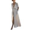 European Style Deep V Mid-Sleeve Split Dress - New Fashion Bestseller
