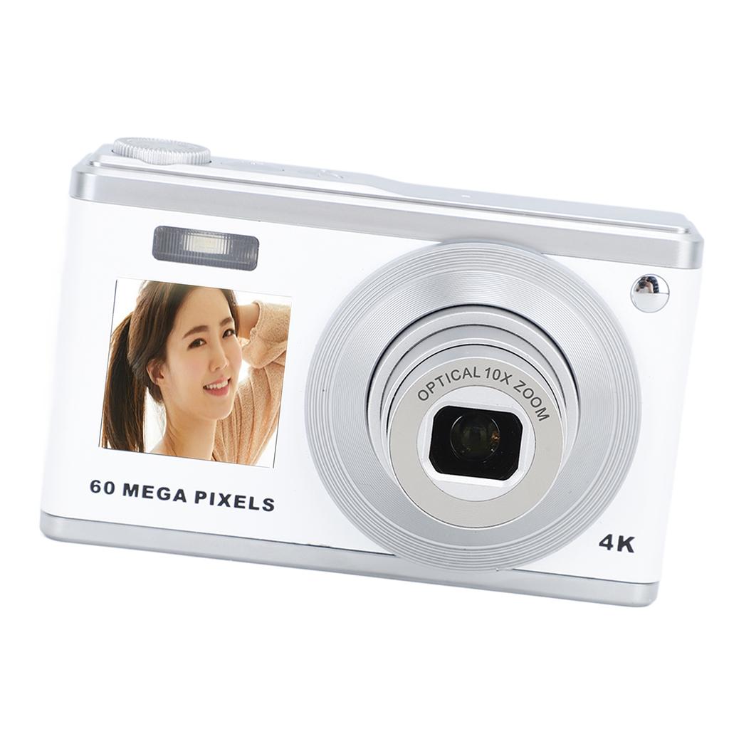 4K Digital Camera Dual HD IPS Screen 10x Optical Zoom Autofocus Retro Compact Digital Camera with Telescopic Lens for
