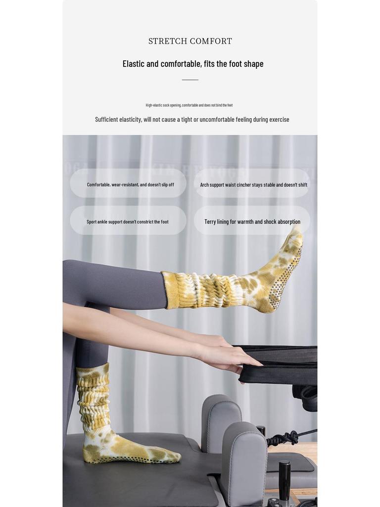 Tie-Dye Rutschfeste Pilates- & Yoga-Socken - Atmungsaktiv, Professionelle Fitness-Bodensocken