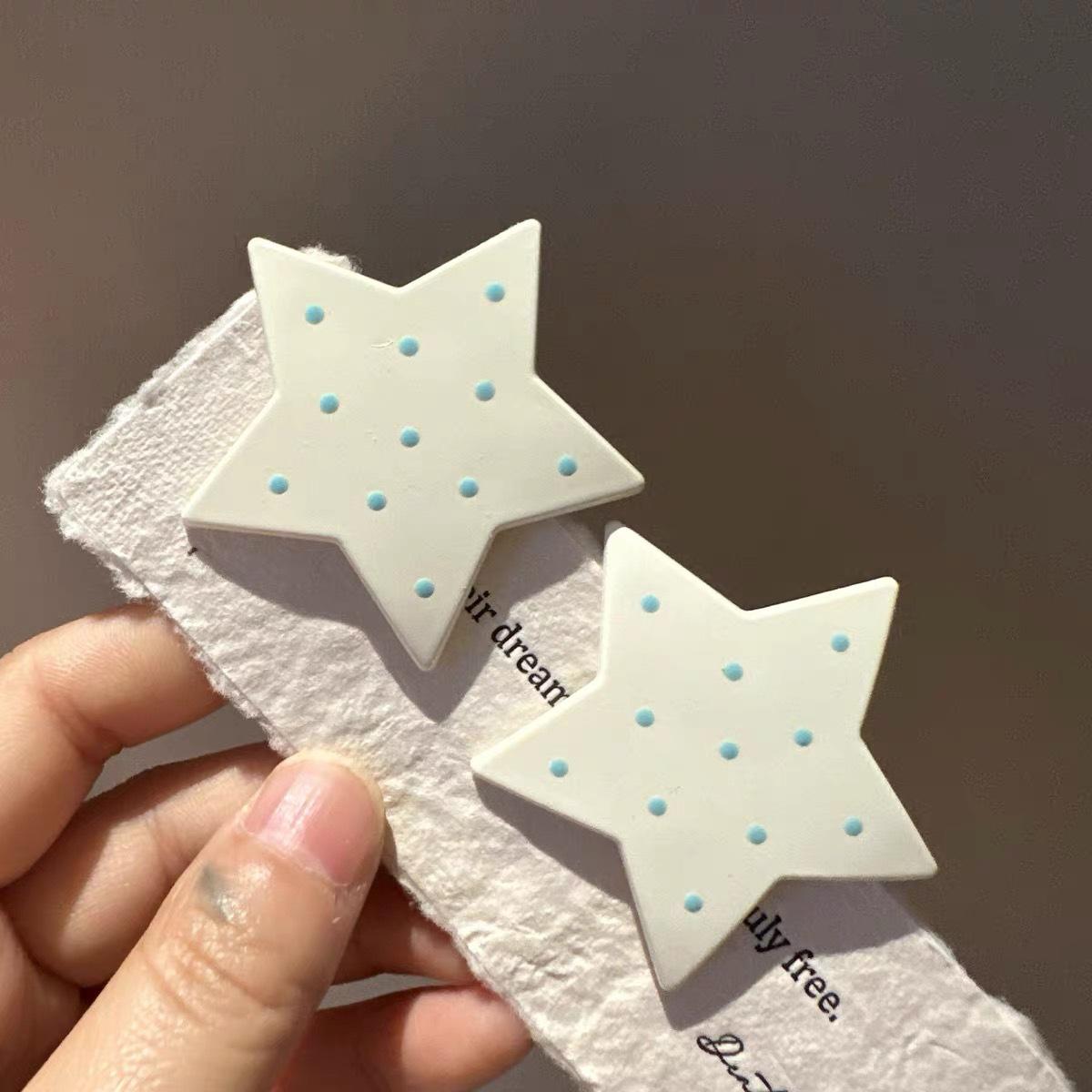 

2 шт./компл. Сине-белая заколка-бант в горошек, женская заколка для волос на лоб, боковые пряди, зажим для секущихся волос, заколка-уточка, детская заколка для волос