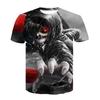 Strange Things Tokyo Ghoul Men 3D Graphic T Shirts Anime Ken Kaneki Print T Shirts Cartoon Loose Cotton Tshirts Hipster Tops