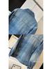 Veste en jean délavé style rétro Hong Kong pour femme - Mode décontractée ample Printemps/Automne 2025