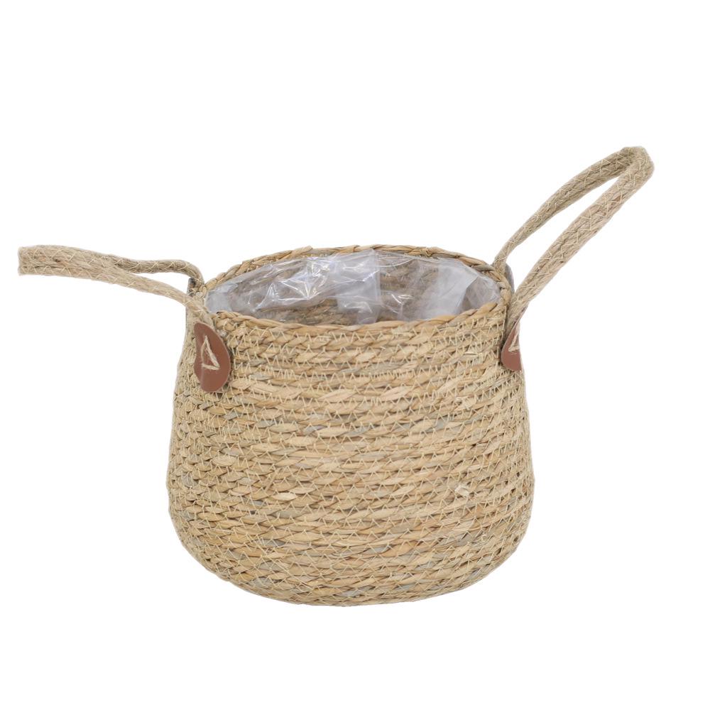 Nordic Rattan Floor Flower Pot Basket - Large Woven Cover for Decorative Monstera Plant