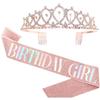Fascia di compleanno Tiara Corona Set per donne Ragazze Dolce Compleanno Festa Decorazione Favore Regalo
