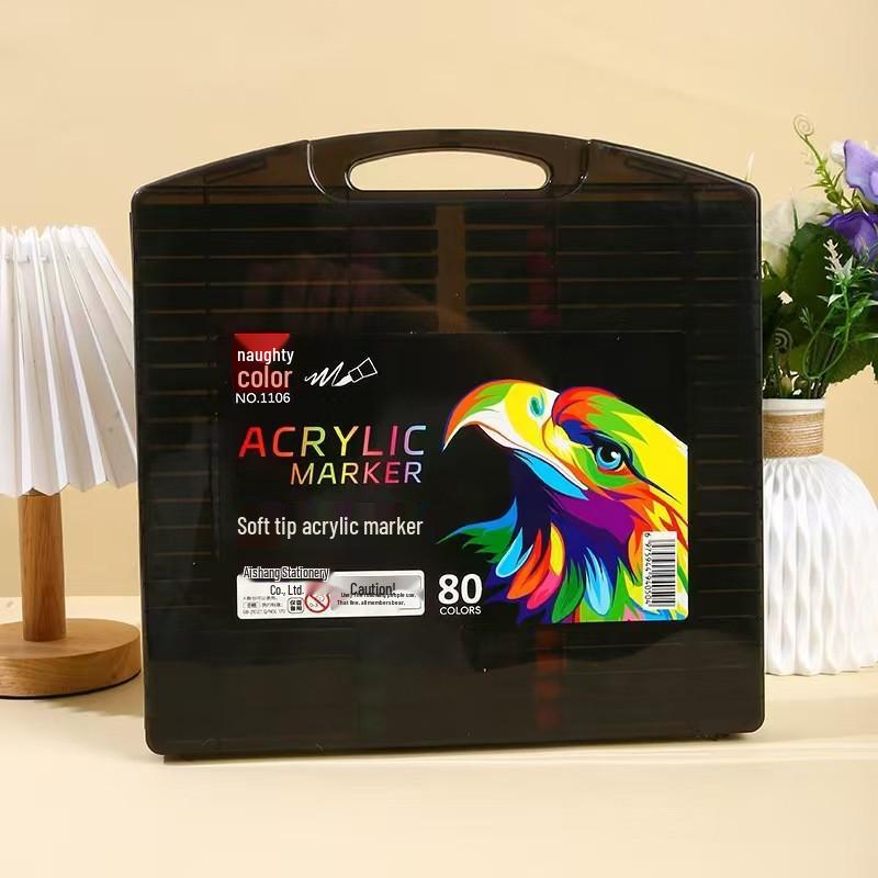 Quick-Dry Black Acrylic Marker: No-Bleed, Layerable, Soft Tip for Kids' Graffiti Art