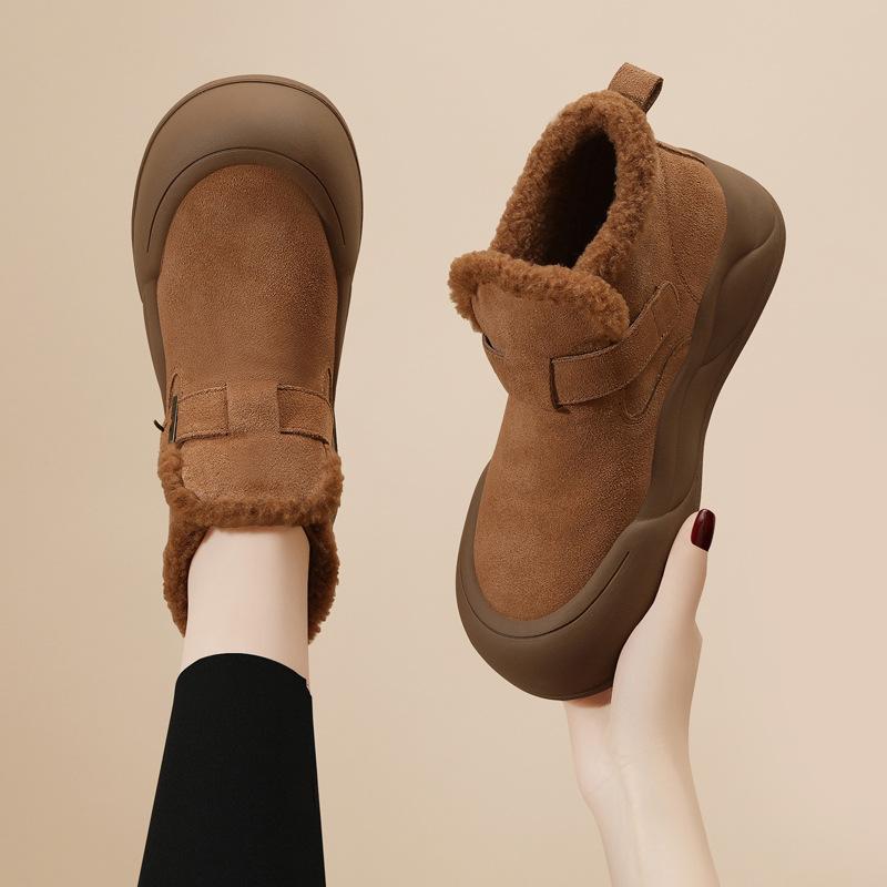New fashionable short tube snow boots for women with fleece short boots winter warm cotton shoes