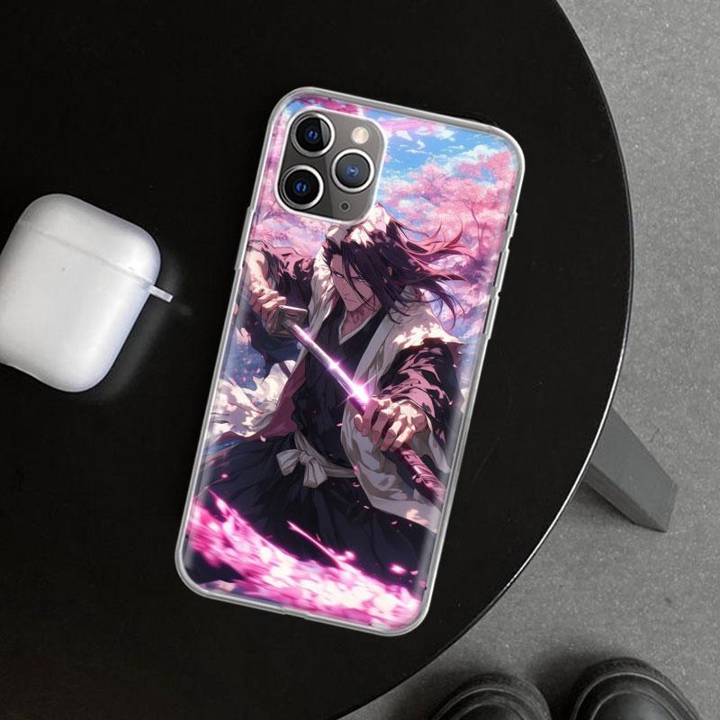Bleach Kuchiki Byakuya Phone Case Cover for iPhone 11 12 13 Mini 14 15 Plus 16 Pro Max 17 Air 7 8 + SE Art Customized Fundas 11