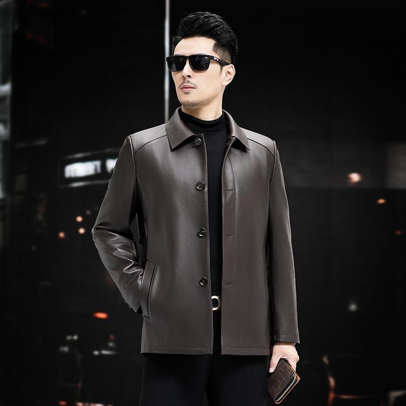Genuine leather jackets for men in autumn and winter new business casual fashion simple genuine leather jackets