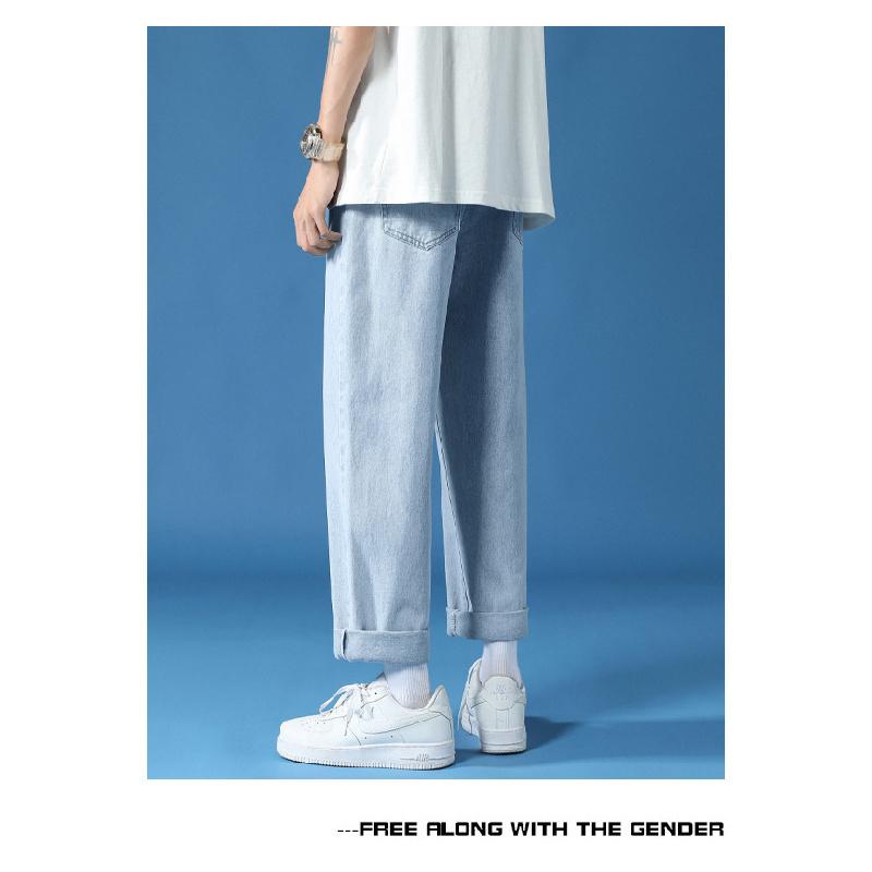 Men's jeans 2026 new style loose straight casual long pants wide-leg pants