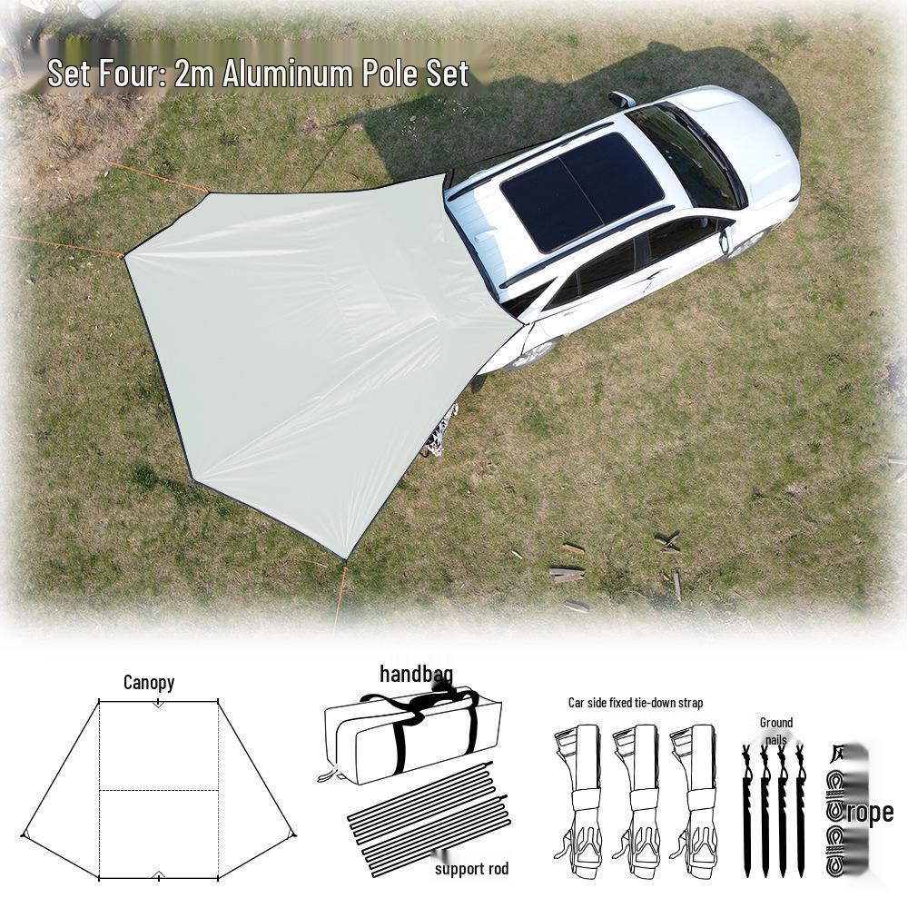 Universal Outdoor Car Awning for Camping and Touring - Black Vinyl