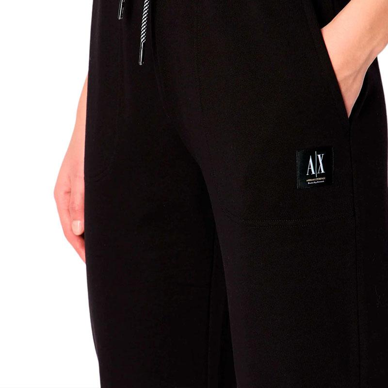 Armani Exchange Solid Color Lace-Up Tapered Casual Pants Women bottoms Black 3RYP88-YJDVZ-1200