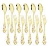 12pcs Colorful Royal Tableware Set Western Stainless Steel Flatware Cutlery Coffee Spoon Fruit Cake Fork Dinnerware Silverware