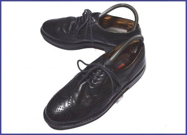 

80s-90s West Germany vintage Lloyd heavy leather sole wingtip approx 6F 25.0 dark brown