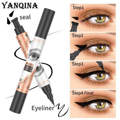 YANQINA Seal Eyeliner impermeabile e non sbiadito Penna eyeliner a doppia testa