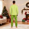 Christmas Print Matching Family Pajama Set Long Sleeve Neck Top and Pants for Parents and Kids
