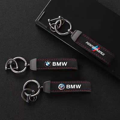 Avec Logo de Voiture Accessoires pour Clés Porte-clés en Daim pour Homme pour BMW iX1 i7 F07 F48 F39 F34 F40 F45 F46 G30 G20 G32 E70 E71 E66 E65