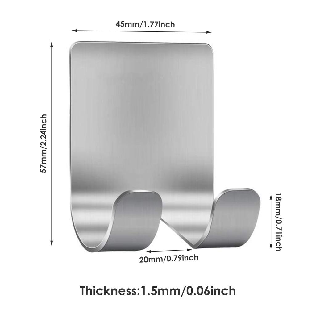 6Pcs Self-Adhesive Razor Holder Bathroom Wall Mounted Men Shaving Hook Rack Stainless Steel Shower Razor Organizer Holder