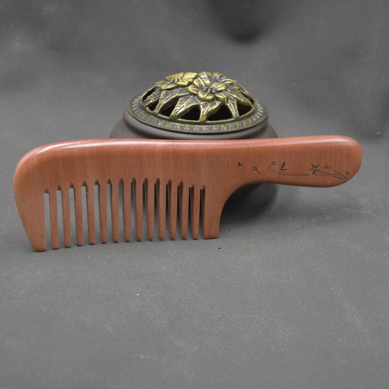 Niu Ling Golden Sandalwood Anti-Static Comb: Natural Sandalwood Massage Hair Care Gift for Friends and Family
