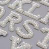 26Pcs Beaded Rhinestone Letter Patches A-Z Alphabe English Alphabet 26 Letter Applique Flatback Multi-color Pearl Alphabet Patch