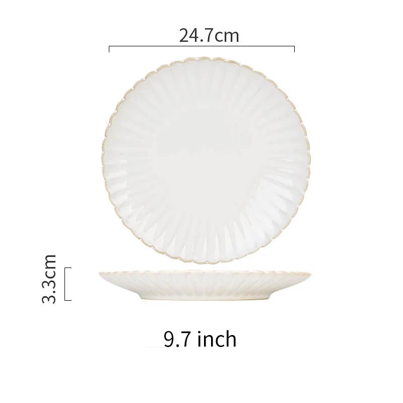 White Ceramic Plate Set Home Dinner Plate Bowl Steak Salad Tableware Creative Nordic Breakfast Dishes Plates Sets Coffee Mug Cup