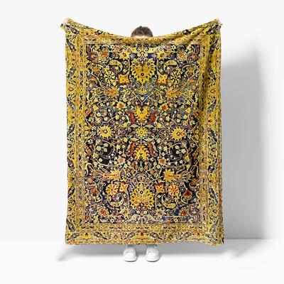 Manta Bordada de Lujo Alfombra Kilim Étnica Vintage Manta de Sofá Estilo Marroquí Colcha Funda de Cojín Decorativa