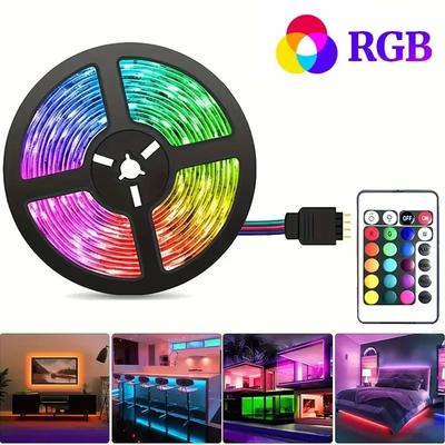 RGB 5050 LED Strip Lights USB 5V Remote Control  Flexible Ribbon Led Lamp Tape 30Leds/M Dimmable For Home Room Party Decoration