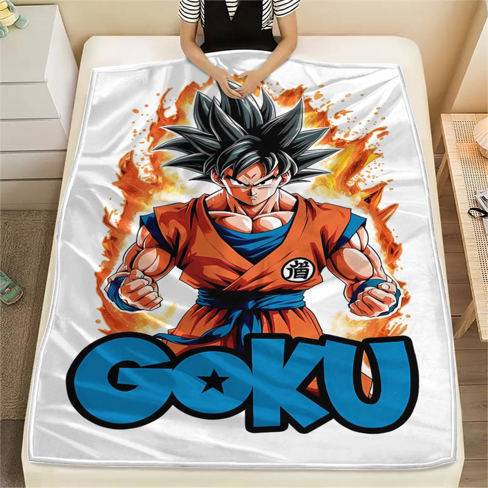 Dragon Ball Character Print Flannel Blanket High Quality Comfortable for All Seasons Home Decor Warmth and Comfort Perfect for Christmas Gifts