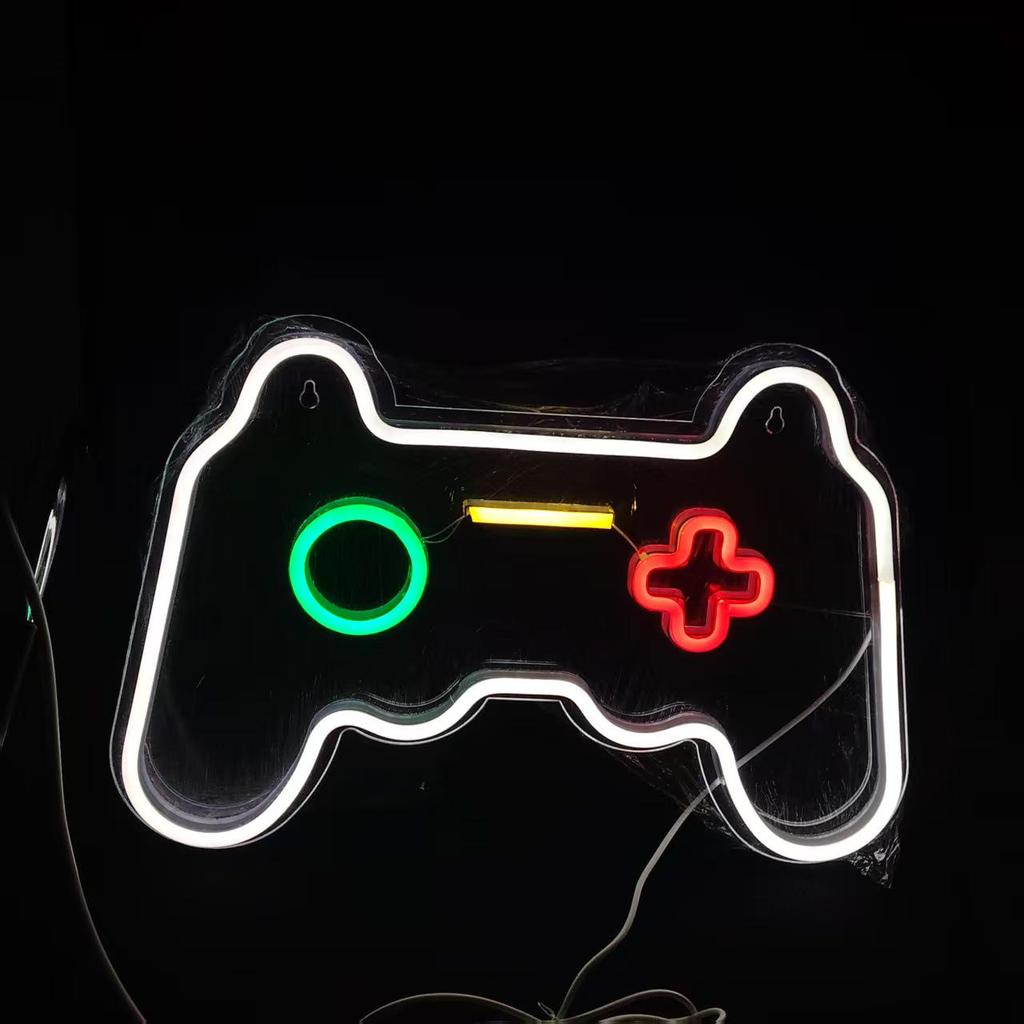 Geschlechtsneutrales Neon-Gamecontroller-Licht für Innendekoration