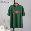 Shellsuning T-shirt da Donna con Stampa Grafica Semplice con Lettere, Estate, Cotone, Maniche Corte, Magliette Casual con Scollo a O, Top Trendy Streetwear