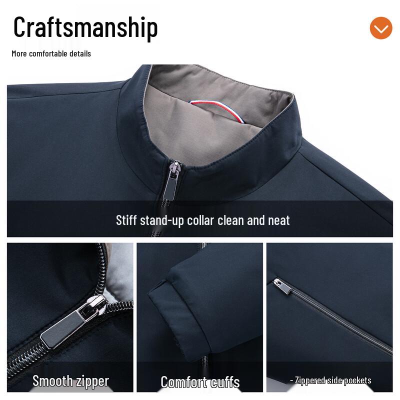 ROMON Men's Wool-Blend Stand Collar Padded Jacket