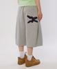 BOUNDARY Double-Tuck Classic Logo Backpack Patch Bermuda Shorts [Grey]