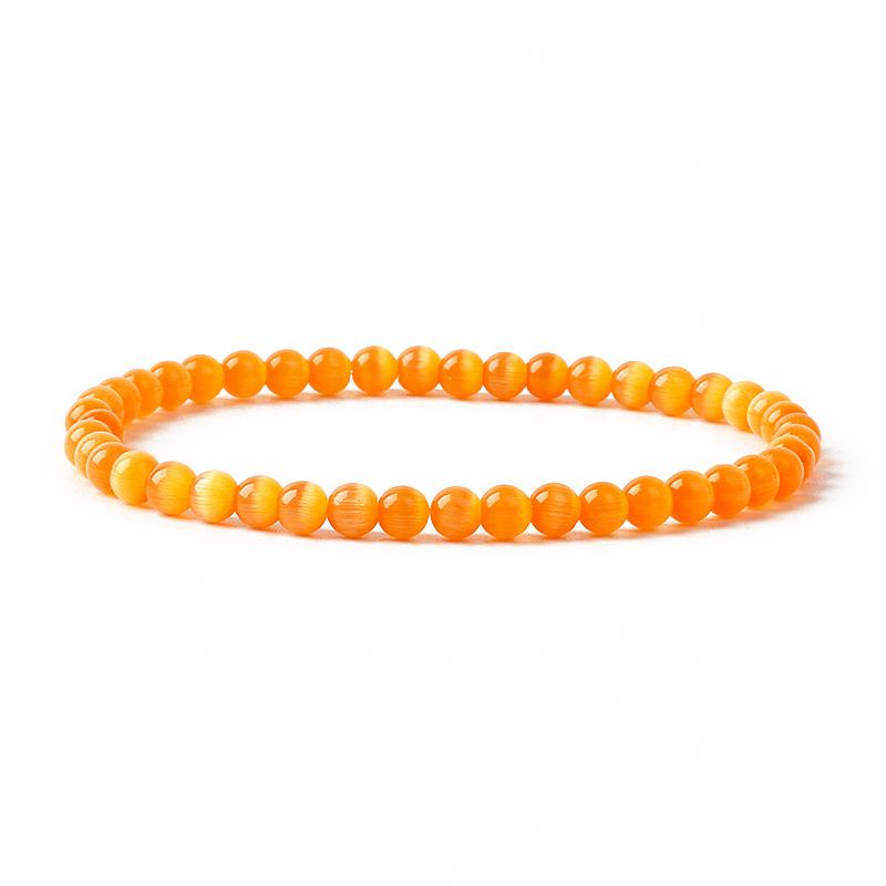 Reiki Natural Stone Bracelets For Women Men 4MM Beads Stretch Bracelet Wholesale Agate Lava Tiny Bangles Handmade Simple Jewelry