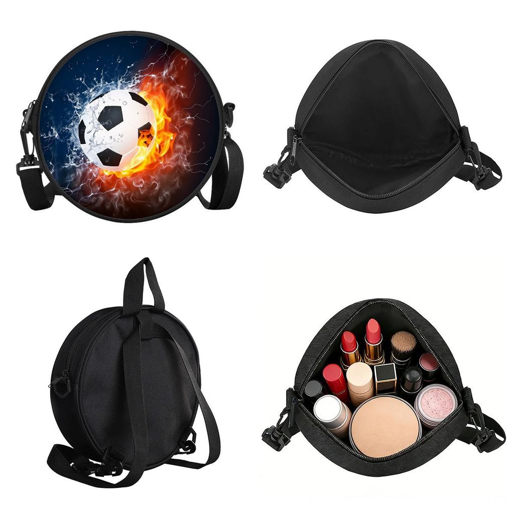 Bolso Redondo con Estampado de Fútbol Bolso Cruzado Casual para Mujer Mejores Regalos Bolso Cruzado Casual Diario Plano 2D