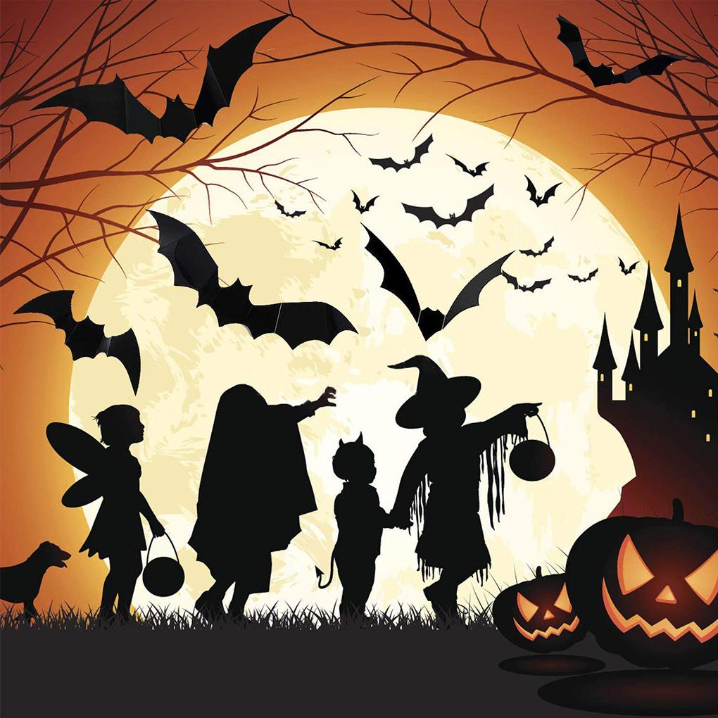 12Pcs Window Stickers Halloween Party 3D Wall Decals Waterproof Animal Shape Decoration Wall Papers