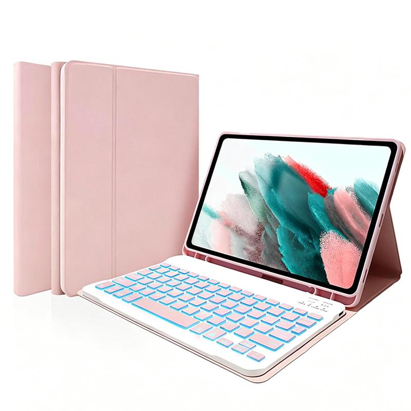 Samsung Tab A8 10.5” Tablet Case with Seven-Color Backlit Bluetooth Keyboard