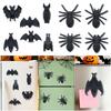 4/6PCS Bat Spider Halloween Decorations 3D Trick Props Funny Spider Magnetic Decals  Halloween Party