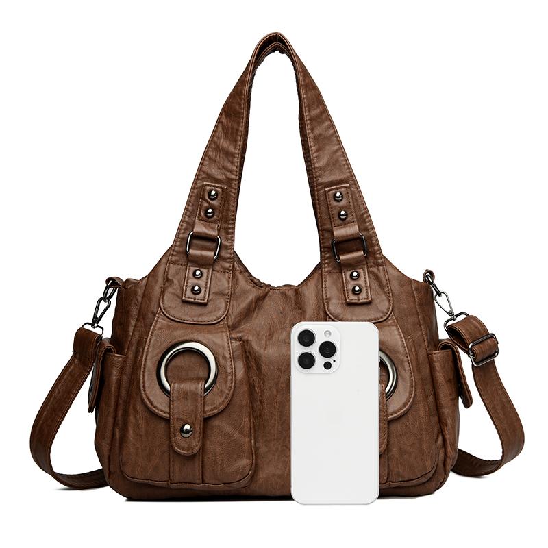 Vintage Leather Hobo Bag for Women Large Capacity Shoulder Bag Women Bags Ladies Leather Messenger Bags