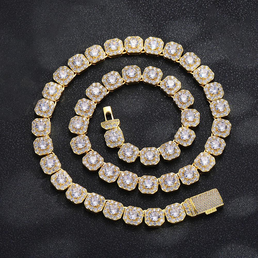 European & American Hip Hop 13MM Rock Candy Chain Zirconia Necklace - Luxury Fashion Jewelry