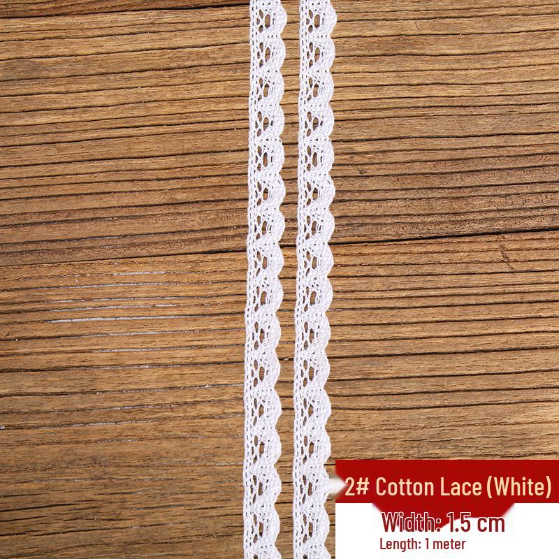 Handmade Off-White Elastic Cotton Lace for DIY Garment Accessories and Skirt Hem Decoration.